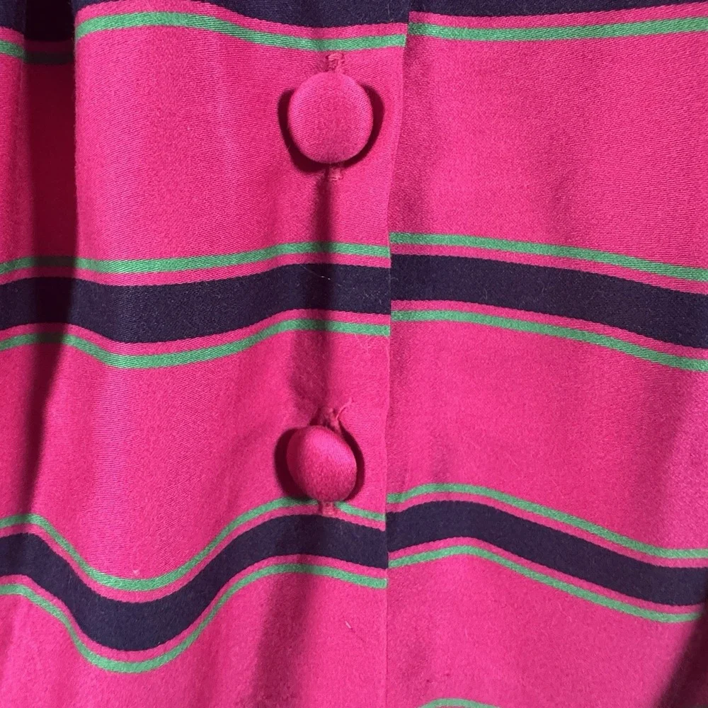 Ralph Lauren Striped Fit Flare Dress Girls 12‎ Pink Navy Sleeveless Button Back